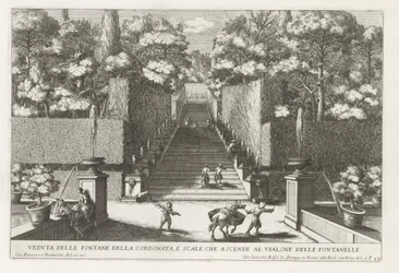 Escalier avec fontaines dans les jardins de la Villa d