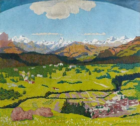 Panorama de Flims. Triptyque, panneau central, 1904