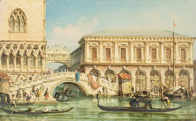 Vue du Palais des Doges, du Pont des Soupirs et de la Prison