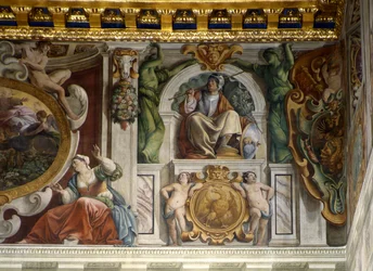(détail) du hall du palais Quirinal, Rome