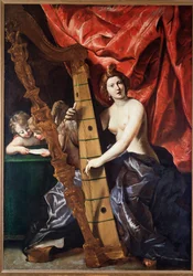 Femme jouant de la harpe (Allégorie de la musique)