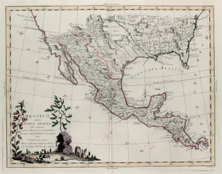 Mexique ou Nouvelle-Espagne contenant le Nouveau-Mexique, la Californie avec une partie des pays adjacents, du Tome IV du Nouvel Atlas, gravé par G. Zuliani, 1785