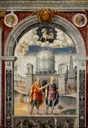 Signe du Zodiaque : Le Capricorne. Médaillons avec portraits de l