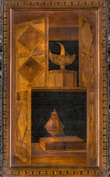 Chœur canonial en bois, incrusté par Giovanni Maria Platina 1484, stalle supérieure
