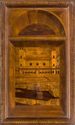 Chœur canonial en bois, incrusté par Giovanni Maria Platina 1484, stalle supérieure