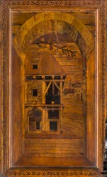 Chœur canonial en bois, incrusté par Giovanni Maria Platina 1484, stalle supérieure