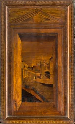 Chœur canonial en bois, Incrusté par Giovanni Maria Platina 1484, Stalle supérieure