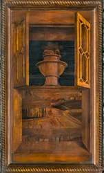 Chœur canonial en bois, Incrusté par Giovanni Maria Platina 1484, Stalle supérieure