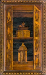 Chœur canonial en bois, Incrusté par Giovanni Maria Platina 1484, Stalle supérieure