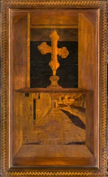 Chœur canonial en bois, incrusté par Giovanni Maria Platina 1484, Stallo supérieur
