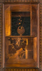 Chœur canonique lignaean, incrusté par Giovanni Maria Platina 1484, Stallo supérieur