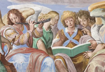 Anges chantant et jouant (détail)
