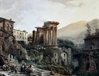 Le Temple de Vesta à Tivoli, par Giovanni Migliara (1785-1837), Italie