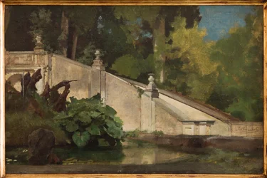Escalier avec étang