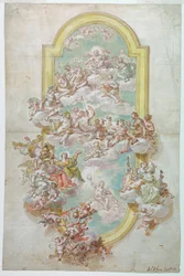 Dessin, Plafond avec Jupiter, juin, 1718-30