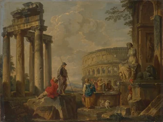 Le Colisée parmi les ruines romaines
