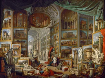 Galerie de tableaux avec vues de la Rome antique