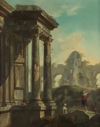 Paysage de ruines romaines
