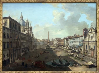 Piazza Navona à Rome avec la fontaine de Neptune au premier plan