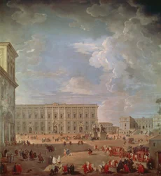 Vue du Quirinal et de la Piazza di Monte Cavallo