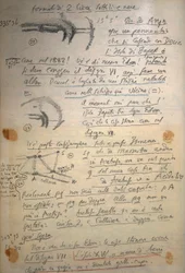 Manuscrit de Giovanni Schiaparelli (1835-1910) avec des notes sur les études de Mars réalisées entre 1888 et 1891