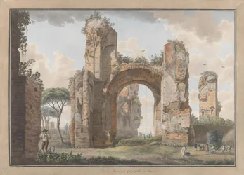 Intérieur des thermes de Caracalla, vers 1780