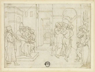 Pilate se lavant les mains, avec le Christ emmené