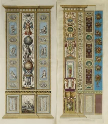 Décorations arabesques dans la loggia du Vatican (gravure en couleur)