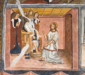 Jésus lave les pieds de Pierre pendant la Dernière Cène