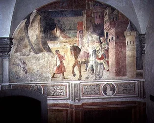 Saint Benoît quittant la maison (détail)