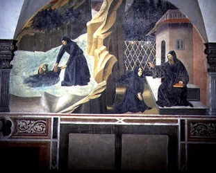 Saint Benoît envoyant Mauro sauver Placidus de la noyade dans le lac (détail)