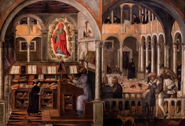 Saint Jérôme apparaît à Saint Augustin, vers 1505-1510 (huile et tempera sur toile)