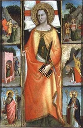 Sainte Réparate, avec scènes de martyre et SS. Jean-Baptiste et Nicolas
