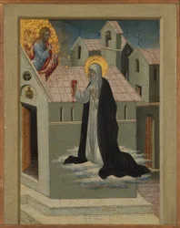 Sainte Catherine de Sienne échangeant son cœur avec le Christ