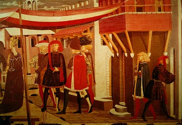 Frontal du Cassone Adimari, détail du panneau de droite, vers 1450 (détail)