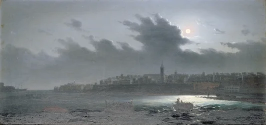Vue de Malte depuis le port la nuit, 1876