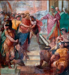 Le Christ est conduit devant Caïphe (détail)