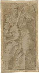 Vieil homme jouant du luth