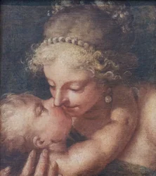 Amour embrassant Vénus