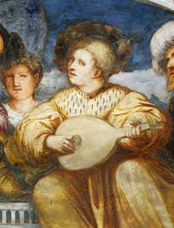 Concert, joueur de mandoline parmi les prétendants