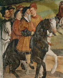 Visite du roi Christian de Danemark à Malpaga en 1474 (fresque)