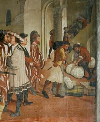 "Visite du roi Christian de Danemark à Malpaga en 1474 (fresque)