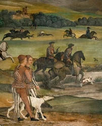 Visite du roi Christian de Danemark à Malpaga en 1474 (fresque)