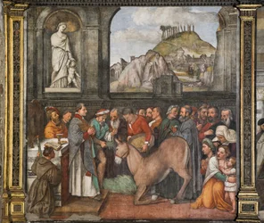 Le miracle de la mule, Mur Nord, École du Saint (détail)
