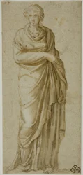 Figure Féminine Drapée Debout