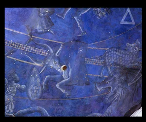 Le chemin du Soleil à travers les étoiles dans la nuit du 4 juillet 1442 (détail du Taureau)