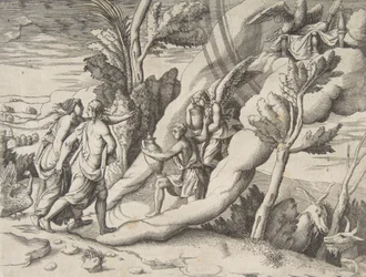 Jupiter et Junon reçus dans les cieux par Ganymède et Hébé, de la 