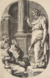 Saint Paul prêchant, composition ovale, 1547