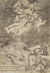 Vénus tombant avec des putti dans les nuages, des 