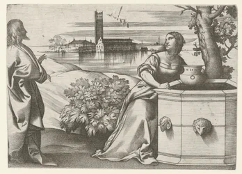 Christ parlant avec la femme samaritaine au puits